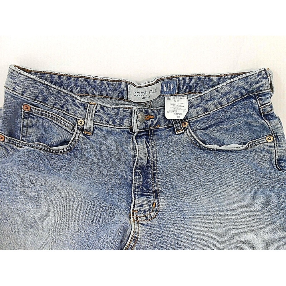 Gap Women's Stretch Capri Jeans Boot Cut Size 10 In Inseam 25 Made In USA